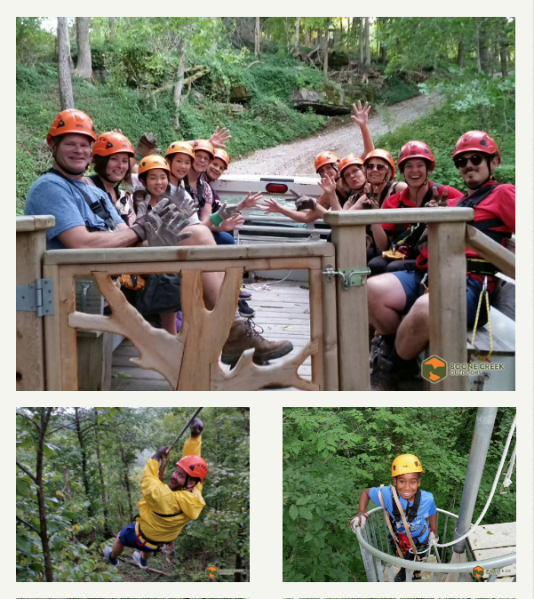 a group of people jumping in the air